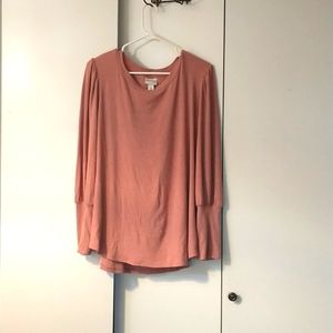 Rose puff long sleeve blouse
